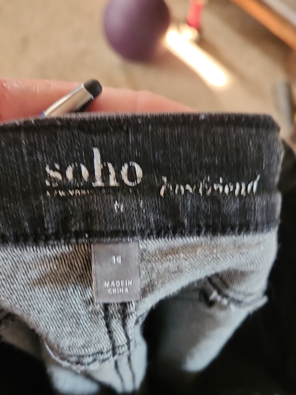 Soho Boyfriend New York & Company Black and Charcoal Stretch Jeans Sz 14 - Picture 5 of 14